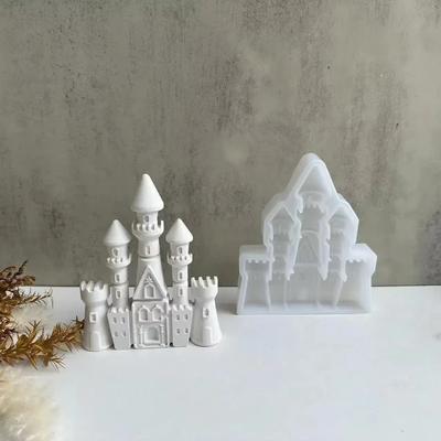 2025 Nouveau Style Européen Château Bougie Moule en Silicone Maison Bâtiment Gâteau Chocolat Moule en Silicone Savon Château Résine Gypse Moule