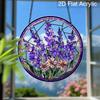 Acrylic Lavender Flower Suncatcher Stained Glass Effect Window Hanging Ornament Floral Gift for Home