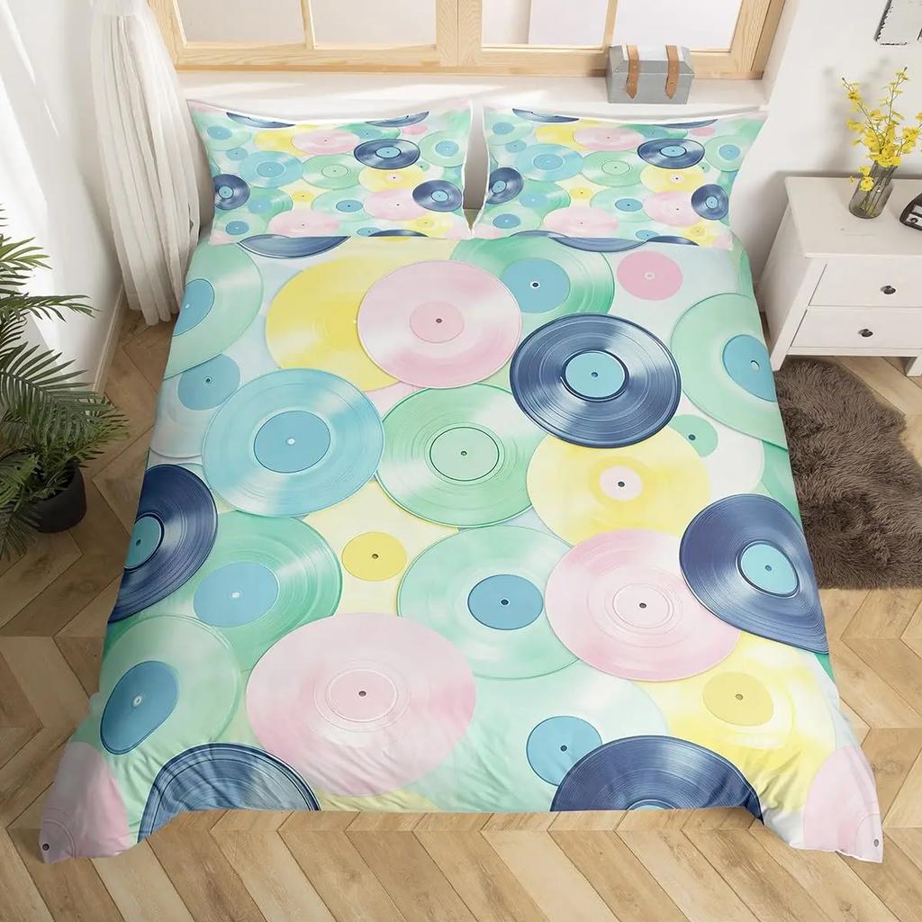 Постельный комплект на музыкальную тематику Черно-белый пододеяльник с музыкальными нотами для мальчиков, девочек, детей Музыкальный узор Пододеяльник