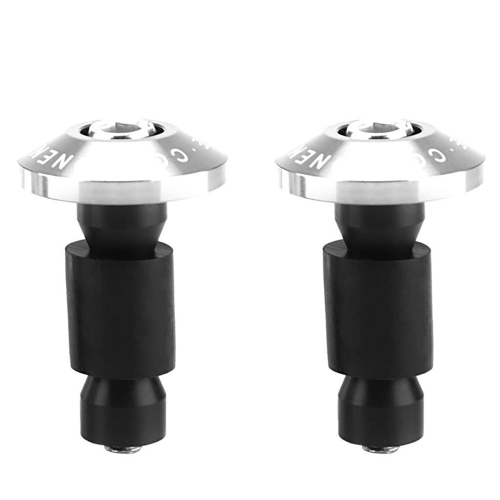 22mm 7/8" Handlebar Bar End Plug, Motorcycle Handlebar End Slider Plug Cap for Racing ATV Off-Road (Silver)