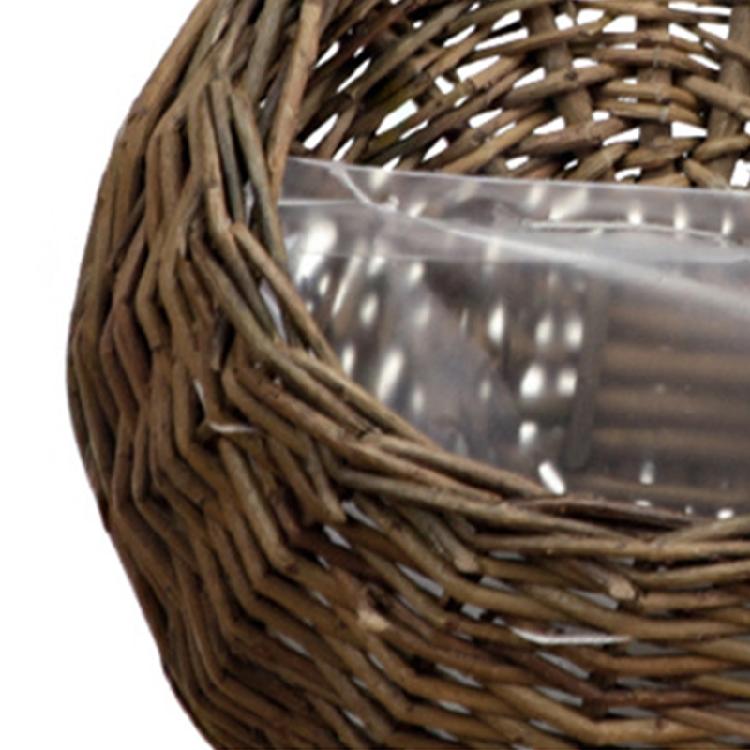Panier à Fleurs en Osier Rotin Fait Main Suspendu au Mur Pour Jardin Plante Grimpante Pot Support de Plantes Décoration Intérieure Jardinière Murale