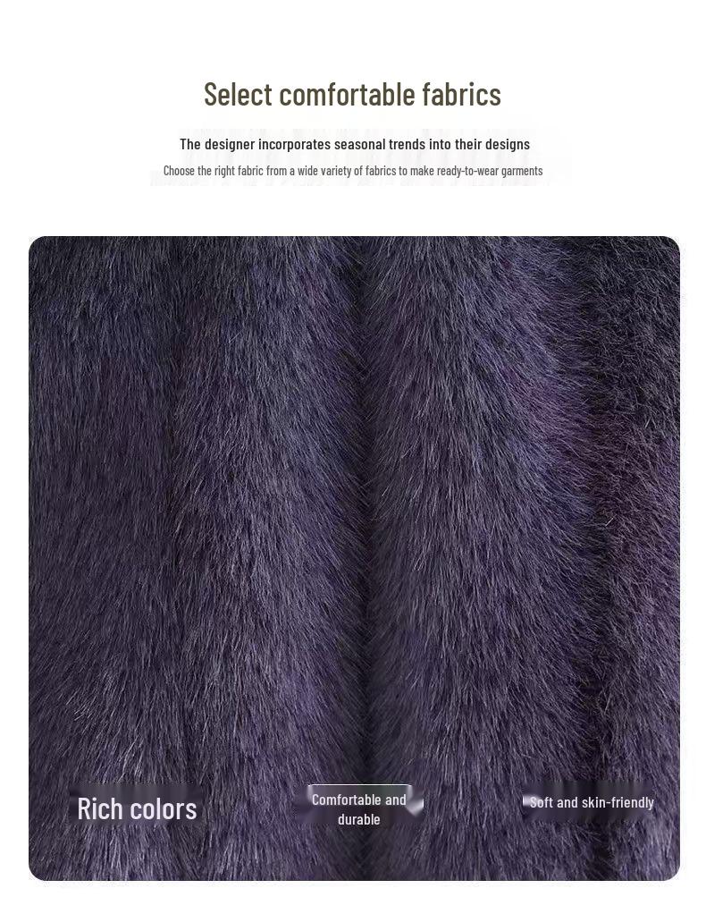 Stylish Winter Mink Velvet Fur Coat for Middle-Aged and Elderly Women