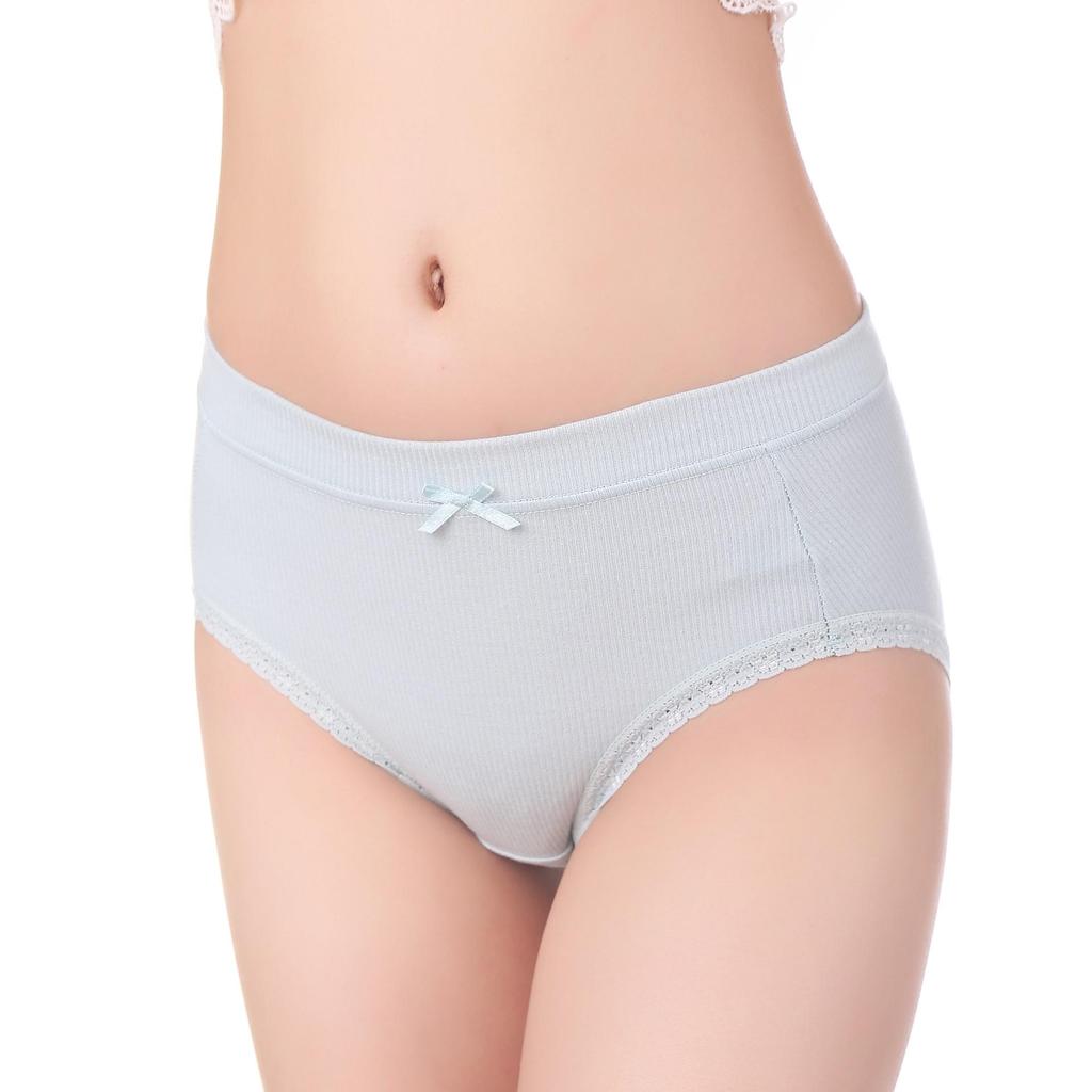 Women's Cotton Briefs: Mid-High Waist, Breathable, Comfortable, with Bow Detail
