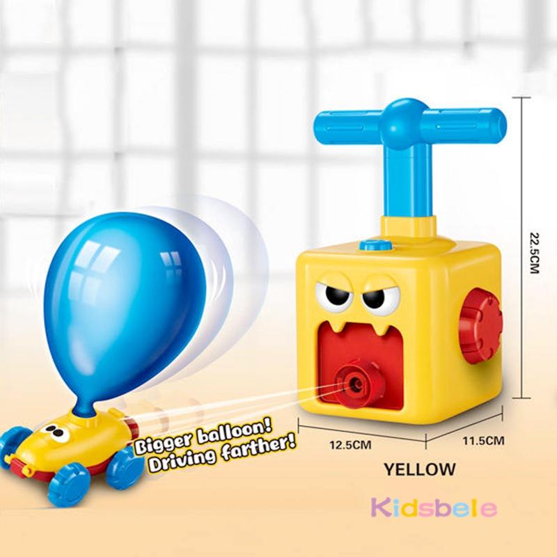 Indoor Outdoor Educational Toy Hand Pressed Air Powered Compressed Balloon Car Diy Toy Launcher Manual Pump Vehicle Party Gift