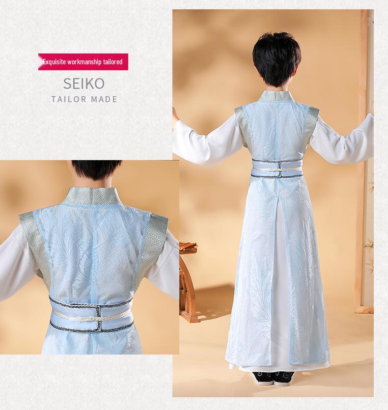 Abbigliamento Estivo Hanfu Tang Suit da Ragazzo: Abbigliamento per Bambini in Stile Cinese 2023 e Costume da Esibizione Guoxue per Ragazze.