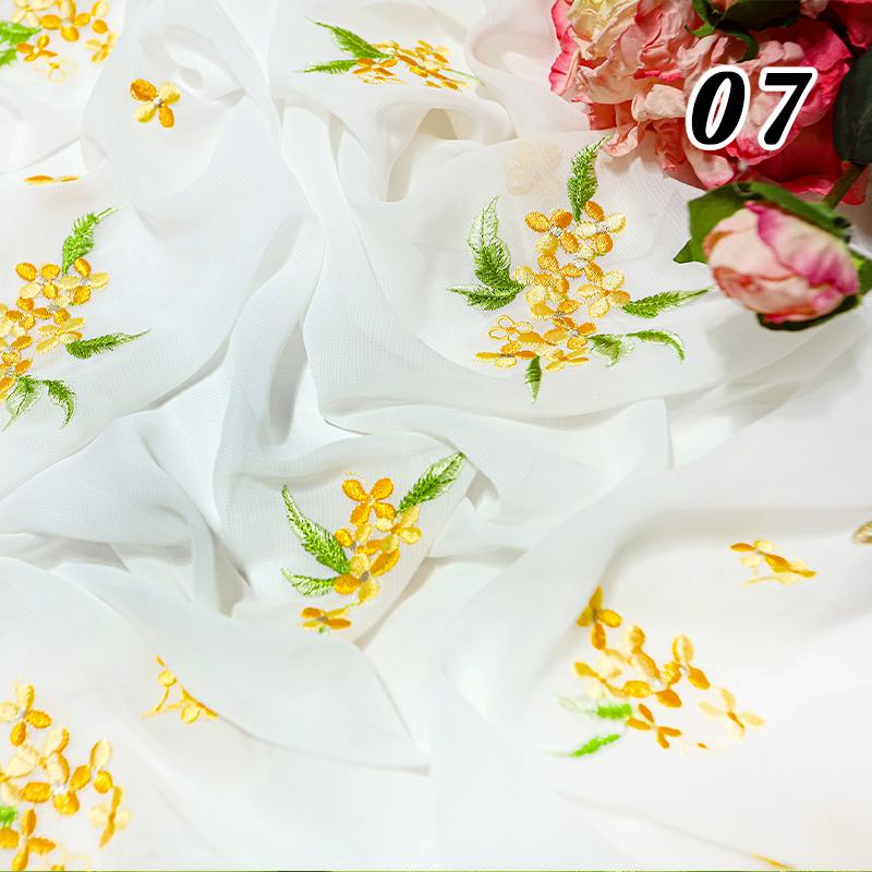 100x150cm Ancient Style Embroidery Fabric Chinese Style Tulle Fabric For DIY Hanfu Cheongsam Wedding Dress Stage Costume Decor