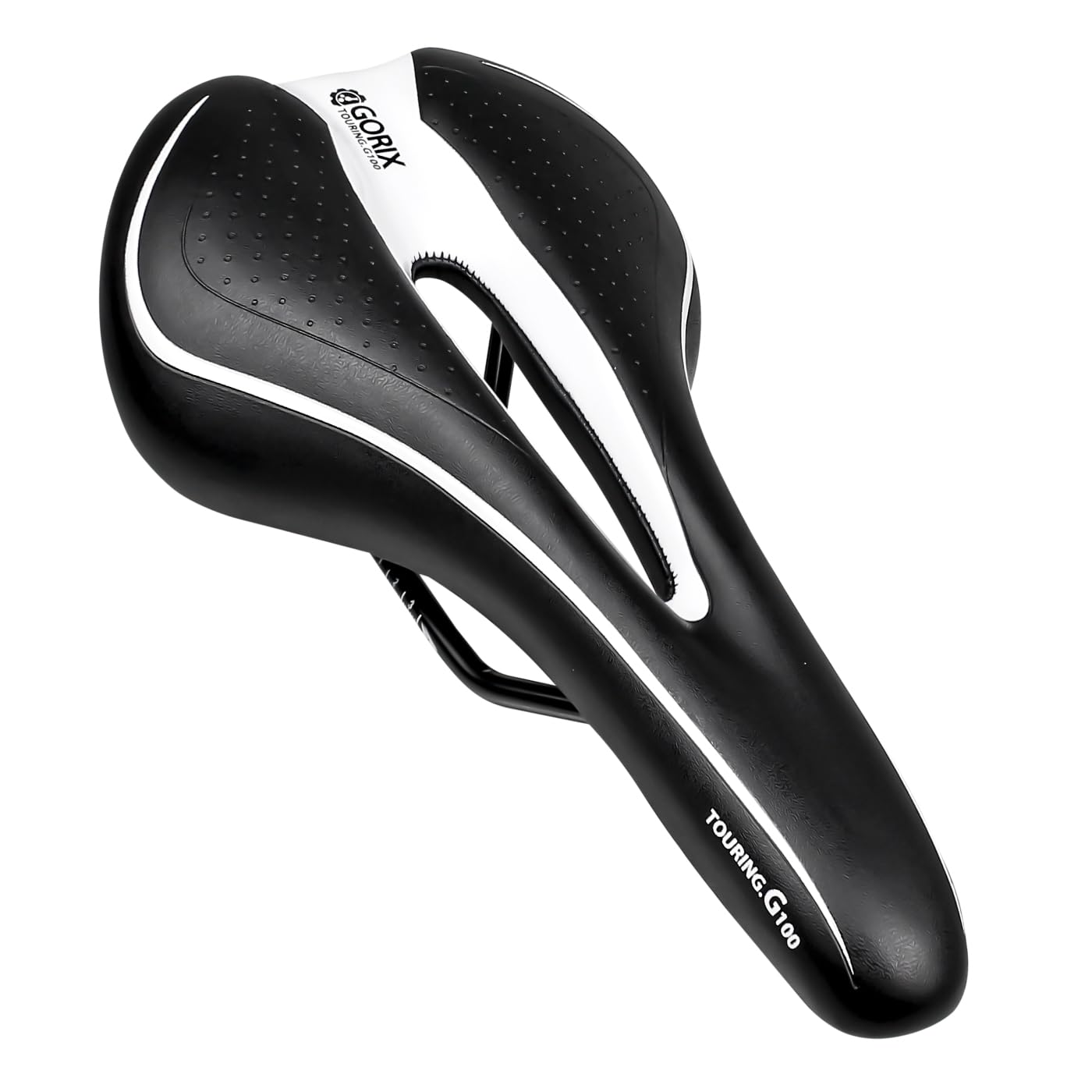 

GORIX Bicycle Cross Bike Black and Memory Foam Soft Compatible with Road Mountain Black x White Saddle, Seat, White, [Thick Cushion, Type], Bikes,