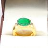 Emerald Oval Cut With 925 Sterling Silver Gold Plated Ring For Men's #B25 JL375671274595