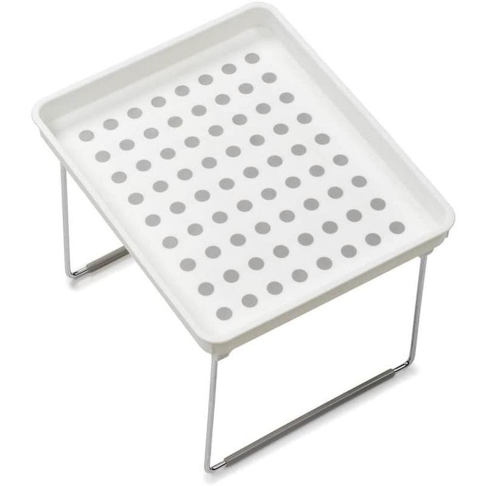 

1 Tier Cabinet Organizer Non Slip Storage Solution Soft Grip Dots Vertical Space Maximizer BPA Free Durable Plastic United States