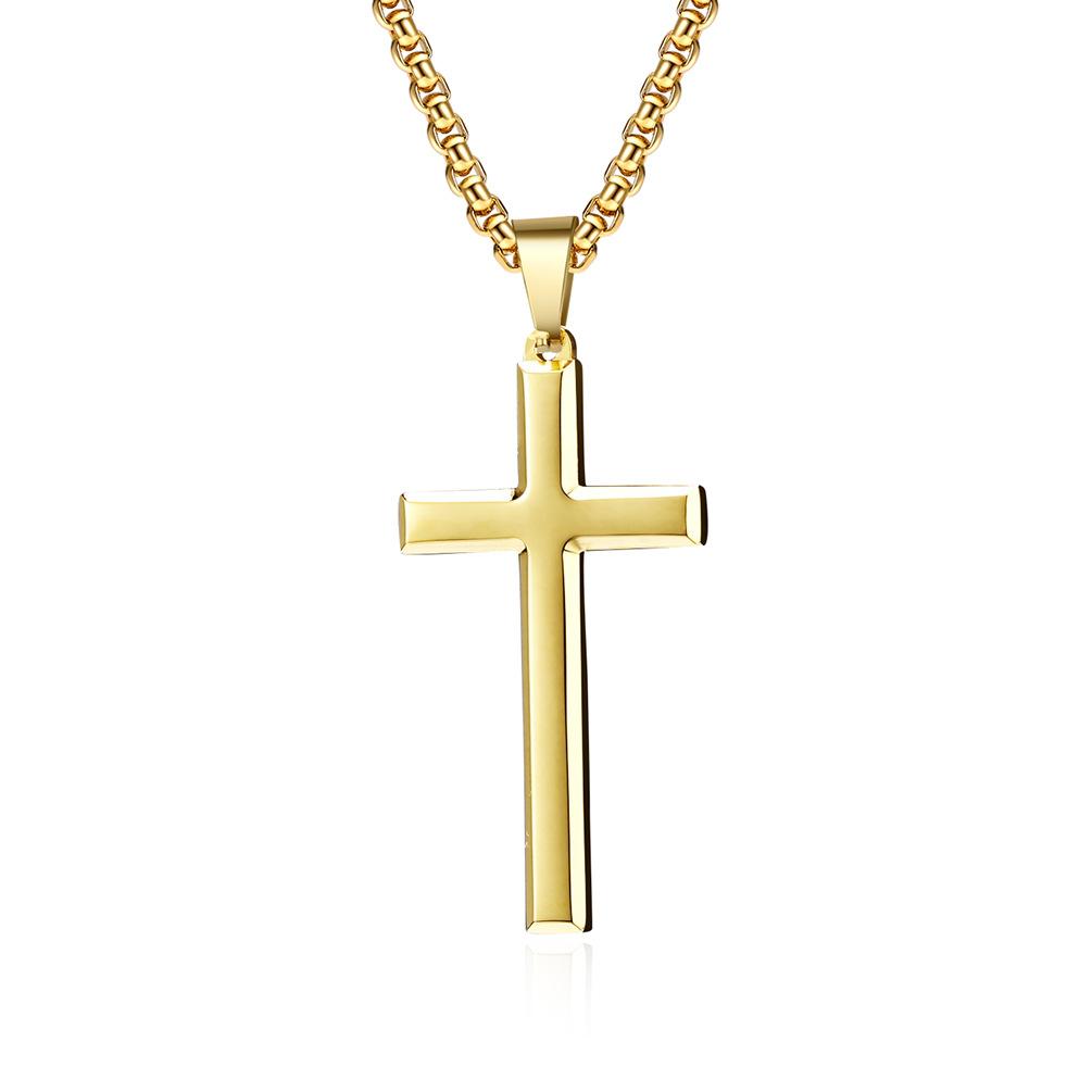 Ciondolo a Croce in Acciaio Inossidabile con Pendenza Minima Collana Stile Unisex per Uomo e Donna