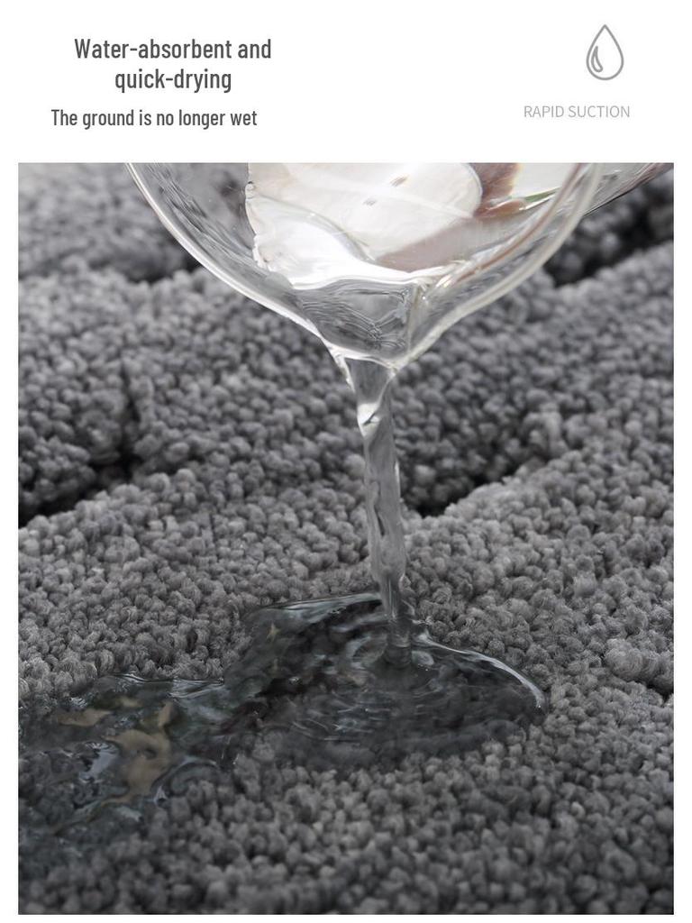 Plush, Quick-dry Non-slip Bathroom Mat for Toilet Door