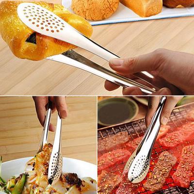 Pinze per alimenti in acciaio inossidabile per barbecue, da cucina, buffet, per cucinare, per pane, per pasticceria