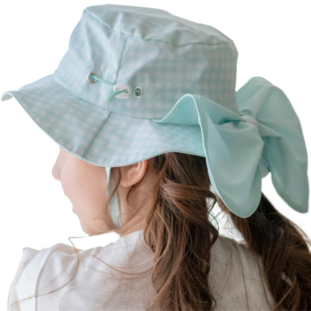 

Детская шляпа для защиты от УФ-лучей, водоотталкивающая, солнцезащитная, шляпа с лентой ZS027 52см клетка мята TAK [Catherine Cottage] [GMNT]