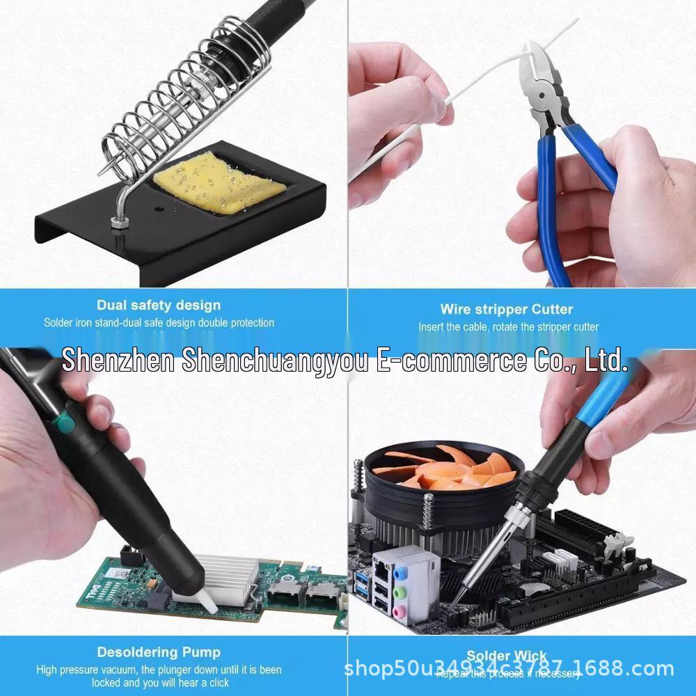 60W Dual Voltage Soldering Iron Kit with Adjustable Temperature