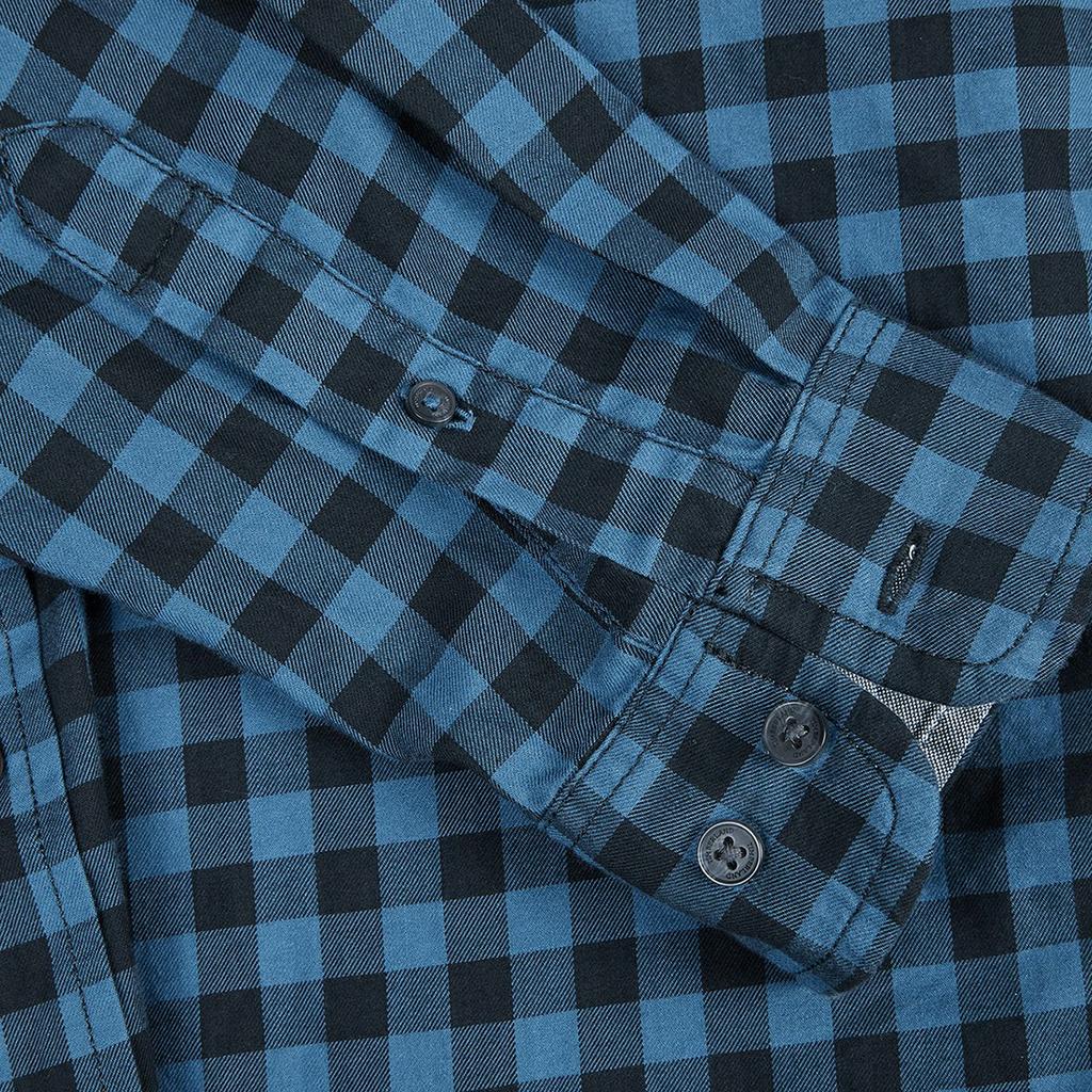 Timberland Plaid Letter Print Single-Breasted Breathable Loose Fit Long Sleeve Shirt Men Shirts Blue A29N8-G66
