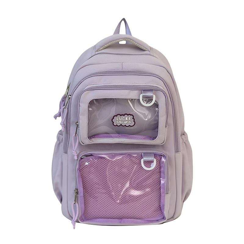 Women's Solid Color Backpack Student Schoolbag Outdoor Small Backpack