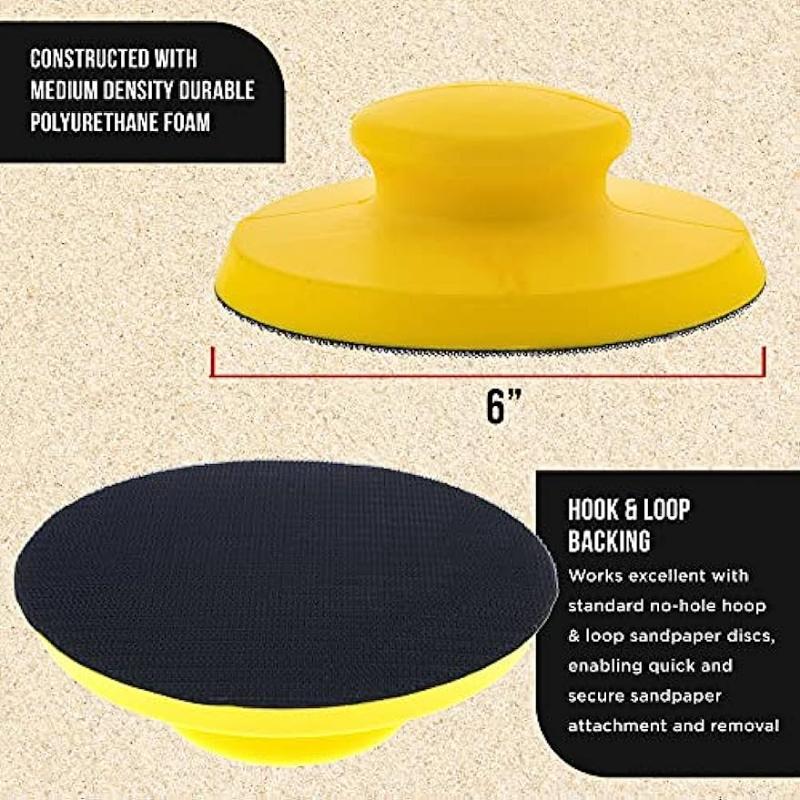 1pcs 5/6 Inch Hand Sanding Block Hook and Loop Hand Sanders for Wood Round and Mouse Hand Sanding Block Sanding