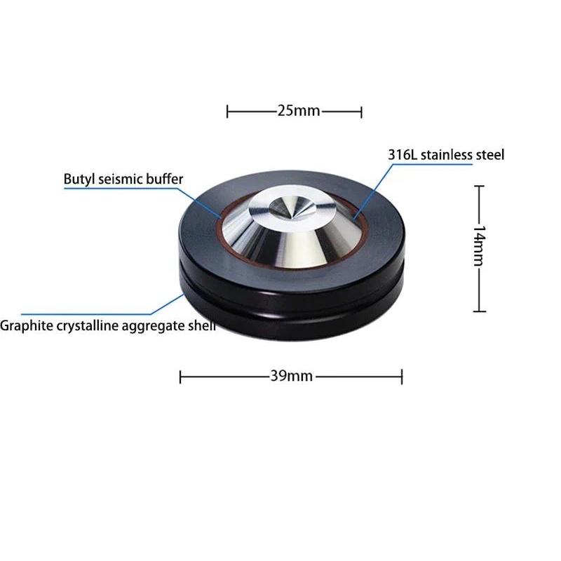 4PCS HiFi Audio 316 Stainless Steel Speaker Amplifier Rack Stand Isolation Damping Feet Pad Nail Shock Spikes