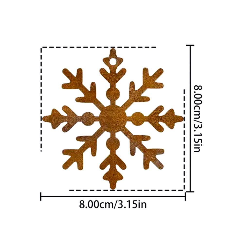 Custom Faux Rust Metal Snowflake Christmas Ornament