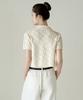 Musinsa Standard Woman Women'S Square Crochet Collared Short Sleeve Cardigan [Butter Cream]