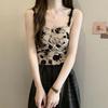 Floral Tank Top Halter Crop Tops Dame Sommer Camis Brystpute Camisole Mote Uformell Tube Kvinnelig Ermeløs Cropped Vest