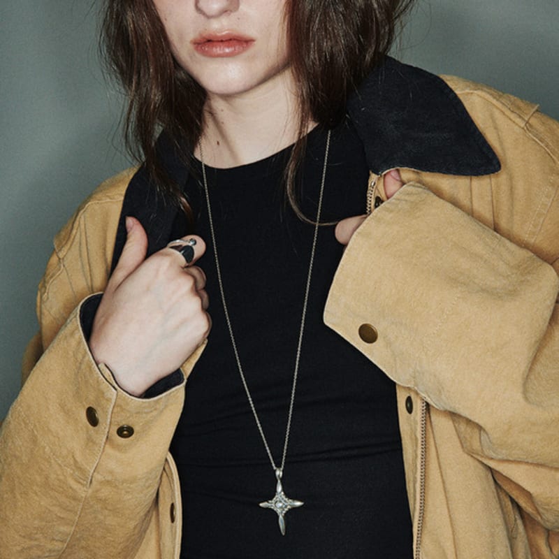 

August Harmony 925 Bohemian Cross Long Necklace Silver