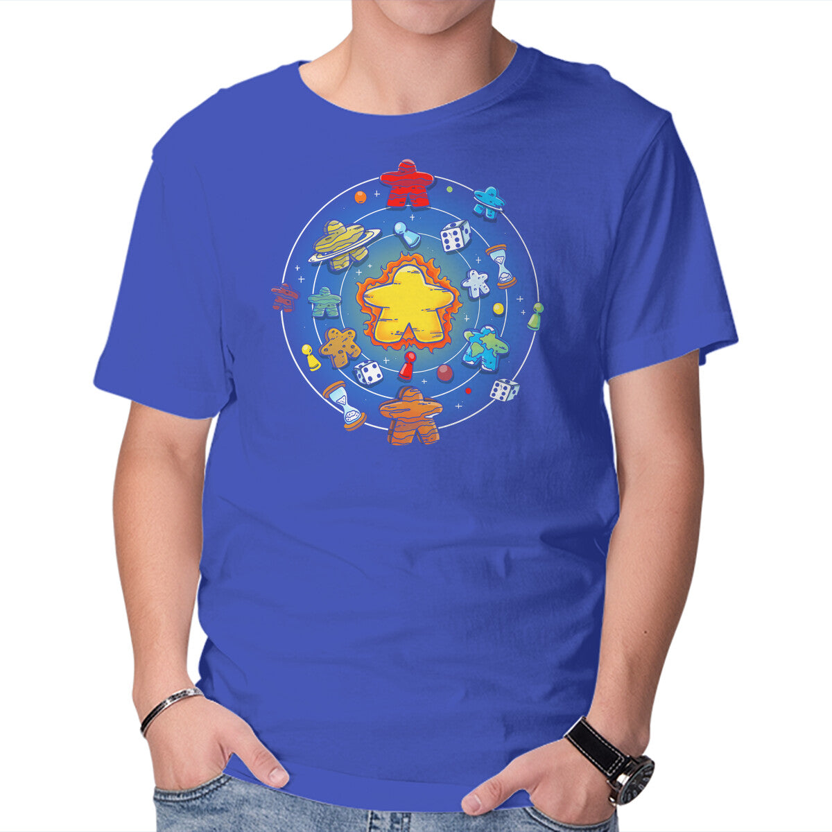 Unisex Crew Neck T-Shirt Board Games System Graphic Short Sleeve Casual Tee M