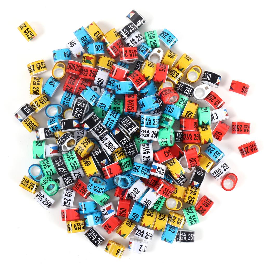 PHA 2025 + Flagge Taube Fußring ID 8mm Qualität Langlebig Vogel Fußring Brieftaube Outdoor Training Vogelzubehör 12 Stück