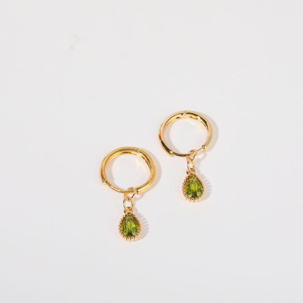 Elegant Zodiac Stone Water Drop Dangle Earrings for Women