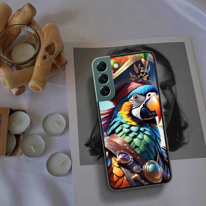 Macaw Pirate Phone Case For Samsung Galaxy S22 S25 Ultra S21 S10 Plus S26 Edge S20 S23 S24 FE Cover Silicone Soft TPU Clear