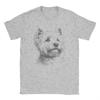 West Highland Terrier Drawing Westie Face T Shirts Unisex Pure Cotton Crewneck Oversize Clothes Short Sleeve Tops