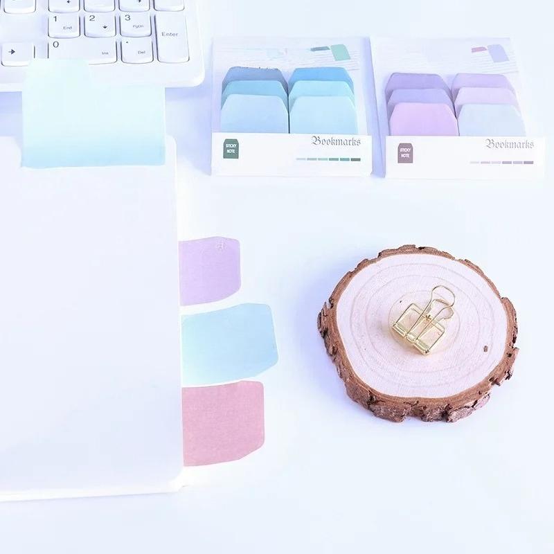 60 Sheets Per Book Solid Color Sticky Notes Information Notebook Notes Stationery Memo Bookmark Notebook School Supplies