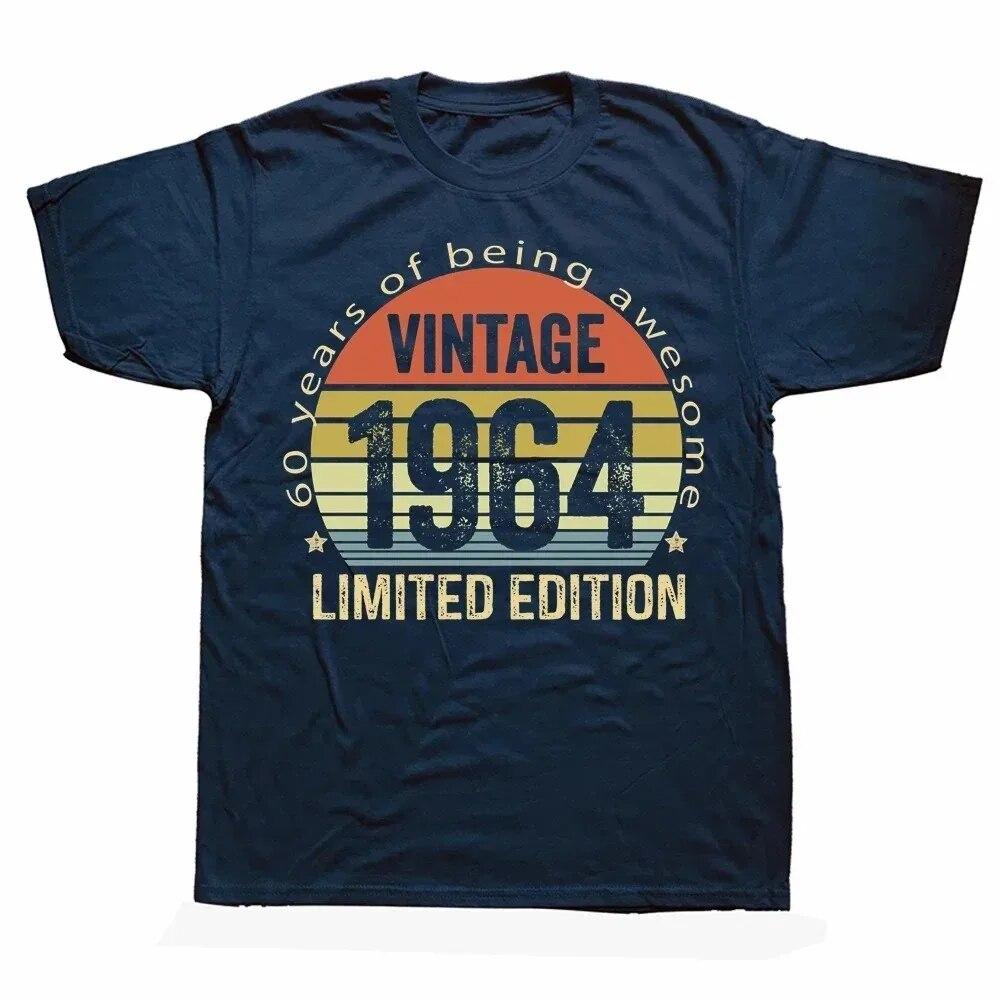 2024 Unisex Women Birthday Anniversary T-shirts 1964 60 Years Old Limited Edition Vintage Cotton T Shirt Gift Short Sleeve Tee Tops