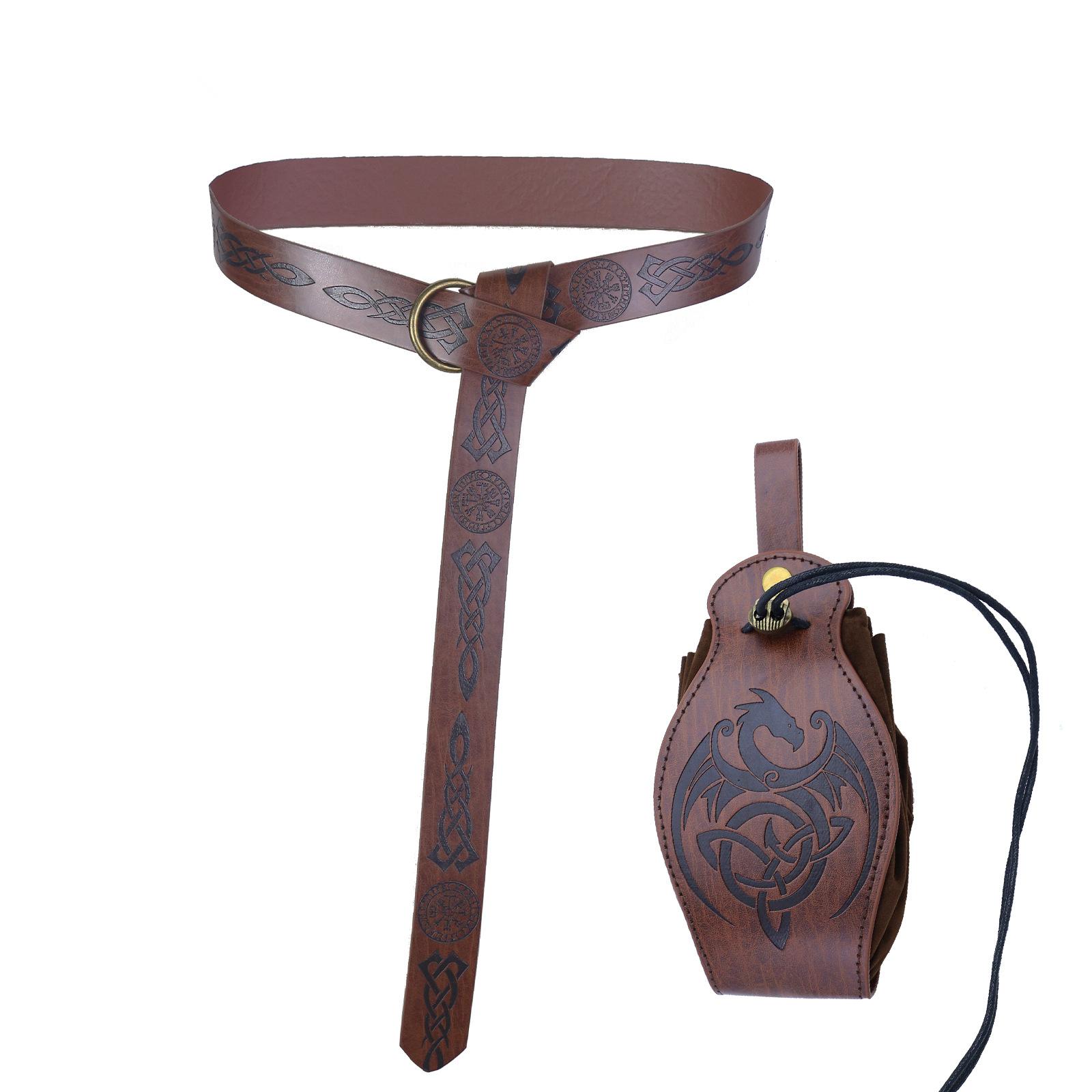 

Средневековый рыцарь ПУ пояс Викинг винтажная сумка сумка Хэллоуин косплей костюм наряжаться реквизит