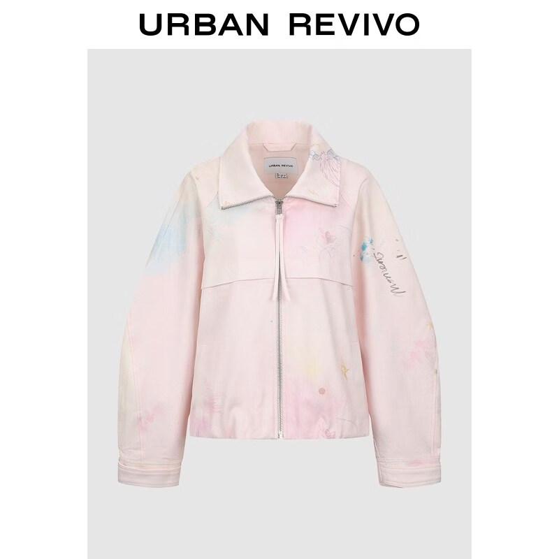 Cotton Stand-Collar Printed Shirt M