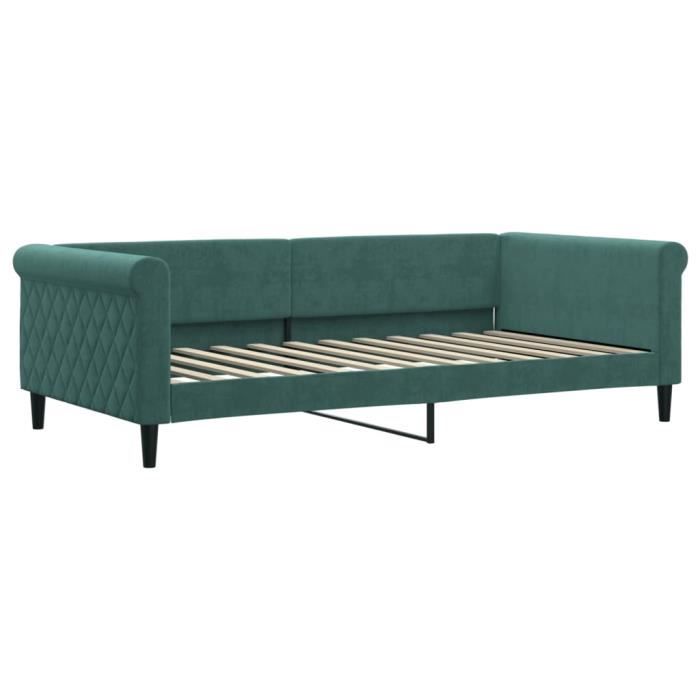 VidaXL Day Bed Dark Green 100x200 Cm Velvet 354253