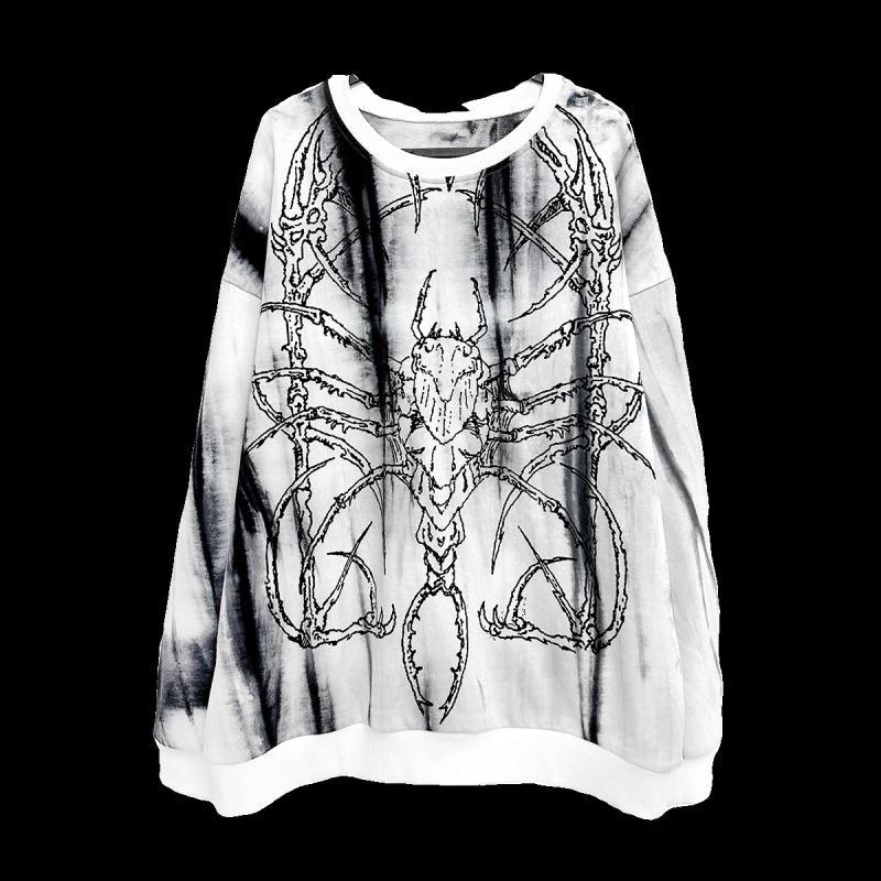 Harajuku Tie-dye Print O-neck Hoodies Women Streetwear Casual Loose Tops Grunge Y2k Aesthetic Clothes Vintage Sweatshirt