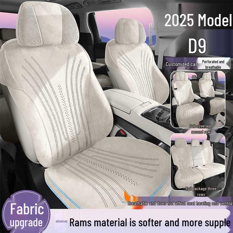 Universal All-Season Breathable Flocking Fabric Car Seat Cover for Denza D9 (202526)