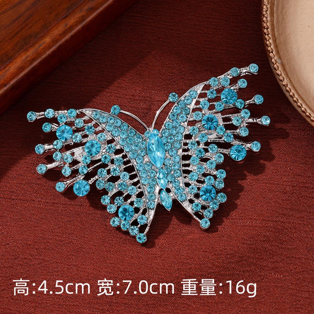 

Vintage Alloy Diamond Colored Butterfly Brooch, Stylish High-end Corsage Accessories Women s Shoe Buckle Animal Pin