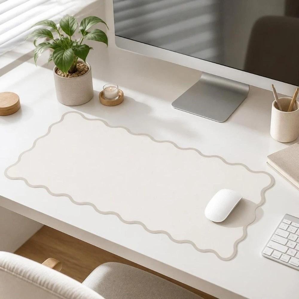 PU Leather Mouse Pad Large Keyboard Mat Solid Color Desk Pad Home Decor