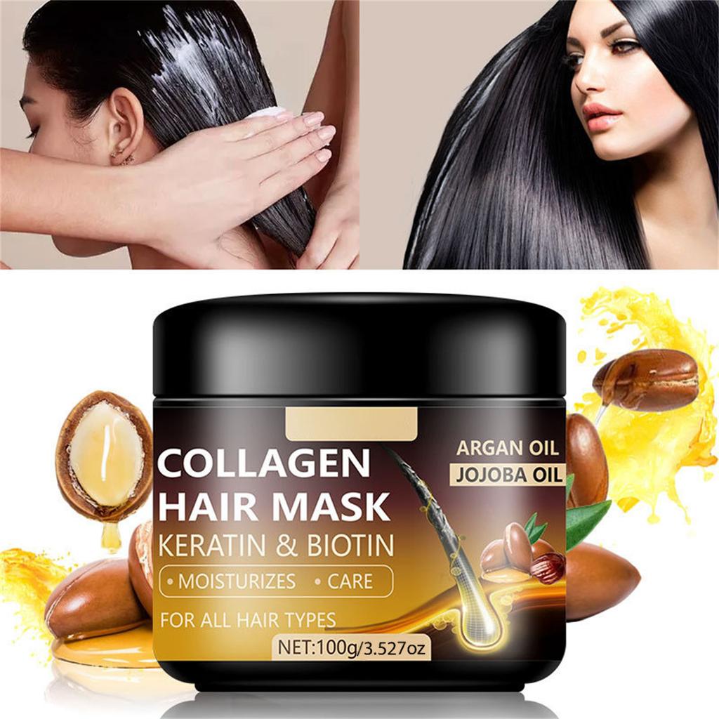 Masque au collagène sans évaporation Nourrit et hydrate les cheveux Répare les cheveux secs Hydrate les cheveux en profondeur