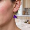 925 Sterling Silver, Trillion Amethyst Earring, Drop Hook Earring, Handmade Dangle Earring, Birthstone Earring, Purple Gemstone,