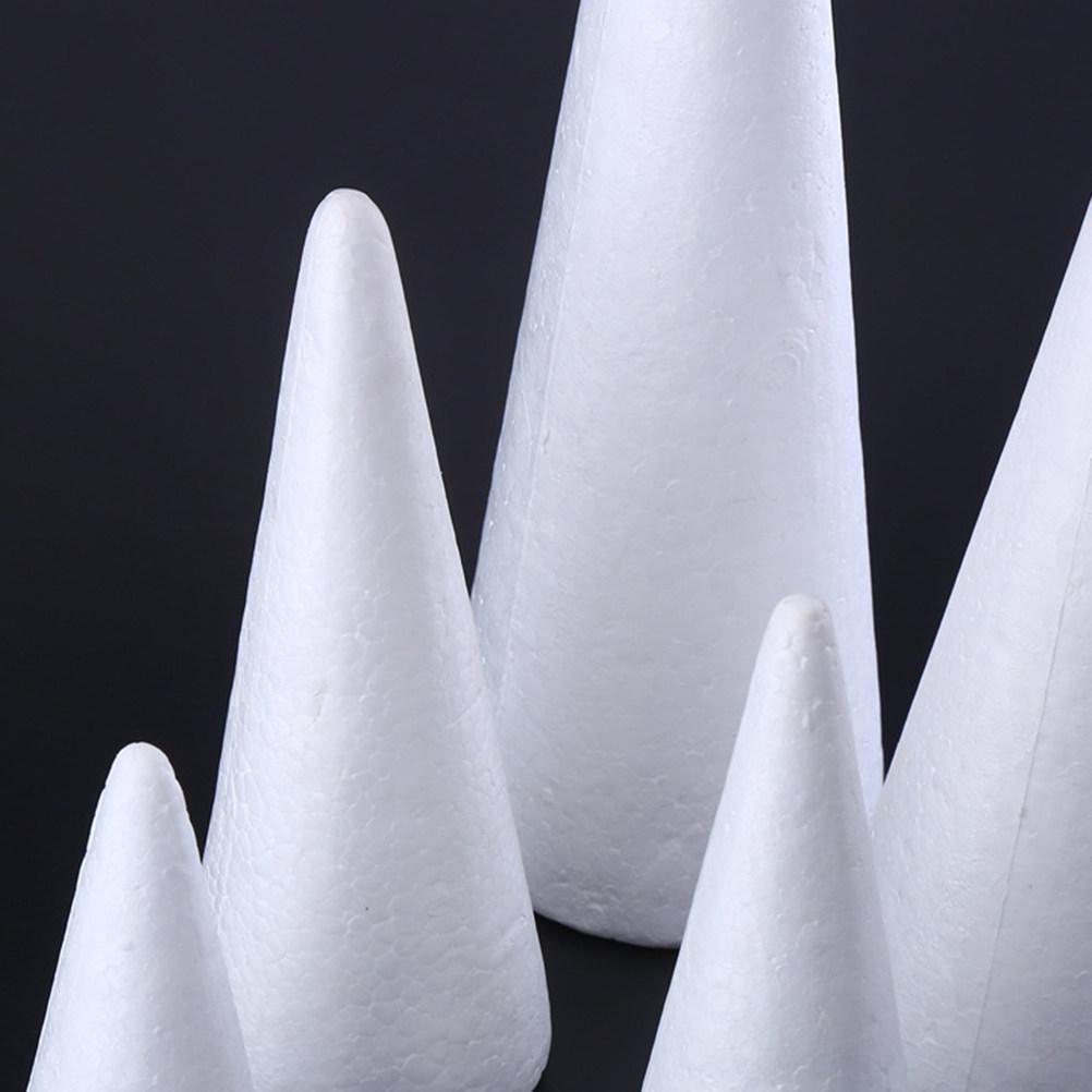 10Pcs White Craft Cones 10x7cm Foam DIY Centerpiece Decorations for Activities Home School Church Party Art Making Kit