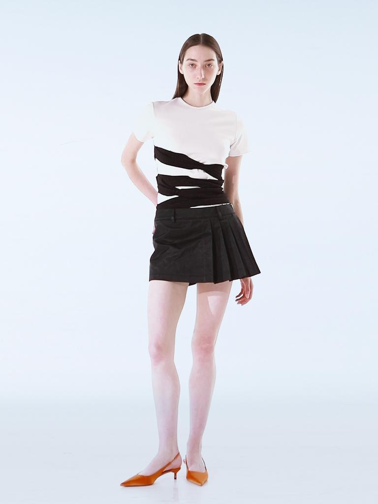 The Ballon Nylon Mini Pants Skirt - Black