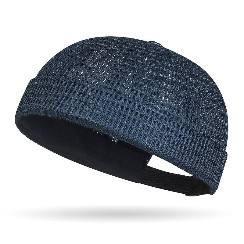 1Pcs Fashion Summer Adjustable Docker Beanies Hat Mesh Breathable Brimless Melon Skin Hat Outdoor Hip Hop Sailor Landlord Cap