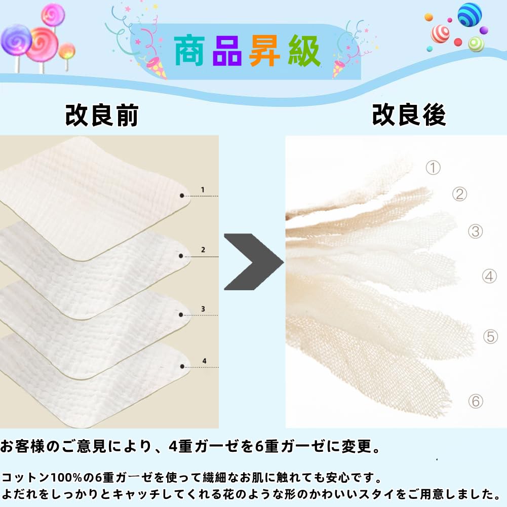 Baby Petal for Boys and Dribble Saliva Meal Mouth For Baby Set of [DEJEXEGO] Bib, Plain, Shape, Bib, Girls, Bib, Towel, Apron, Wipe, 100% Cotton,