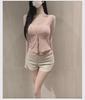 Gentle Pink Dongdaemun Autumn Women's Camisole & Sunscreen Cardigan Set