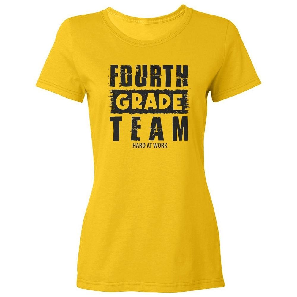 

Fourth Grade Team Hard at Work - School Pride Design Ladies Crewneck T-Shirt Unisex T-Shirt XXXL