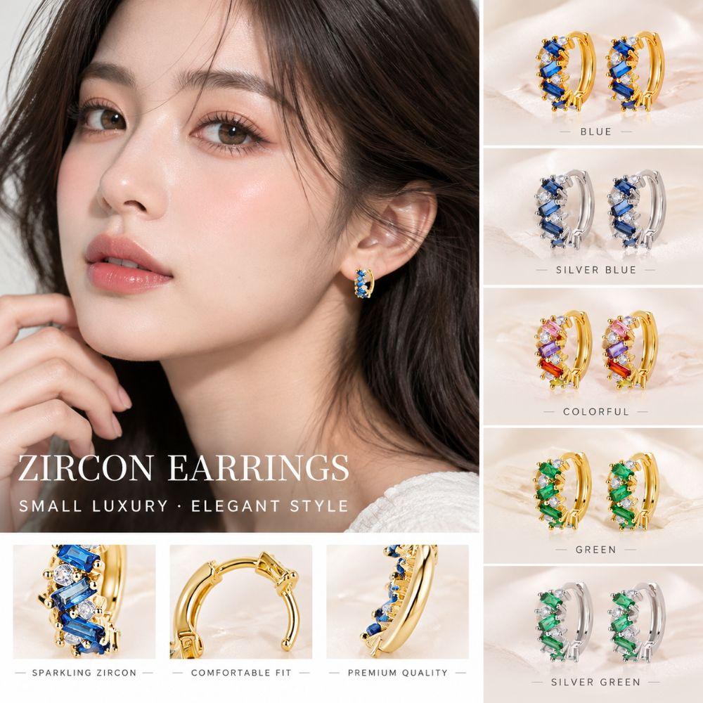 Sparkling Zircon Earring Trendy Stud Earrings NEW Hoop Earring Gift