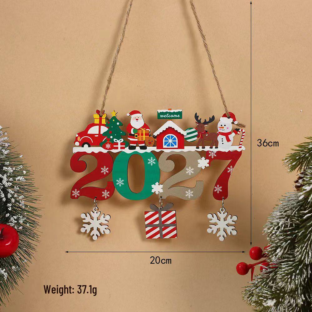 2027 Wooden Christmas Ornament - English Letter Tree Decorations